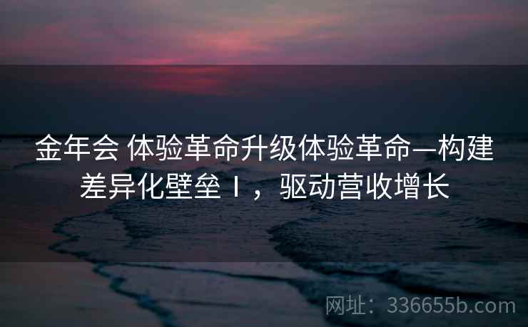 金年会 体验革命升级体验革命—构建差异化壁垒Ⅰ，驱动营收增长