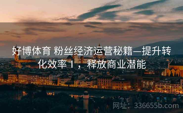 好博体育 粉丝经济运营秘籍—提升转化效率Ⅰ，释放商业潜能