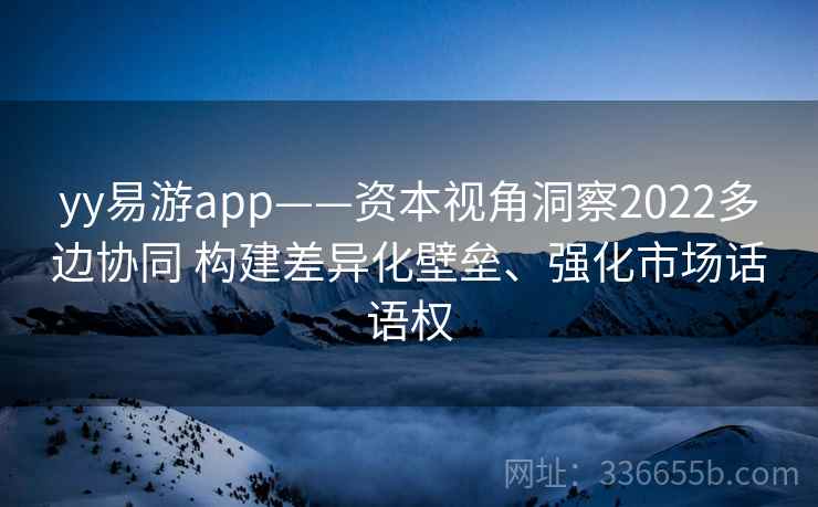 yy易游app——资本视角洞察2022多边协同 构建差异化壁垒、强化市场话语权