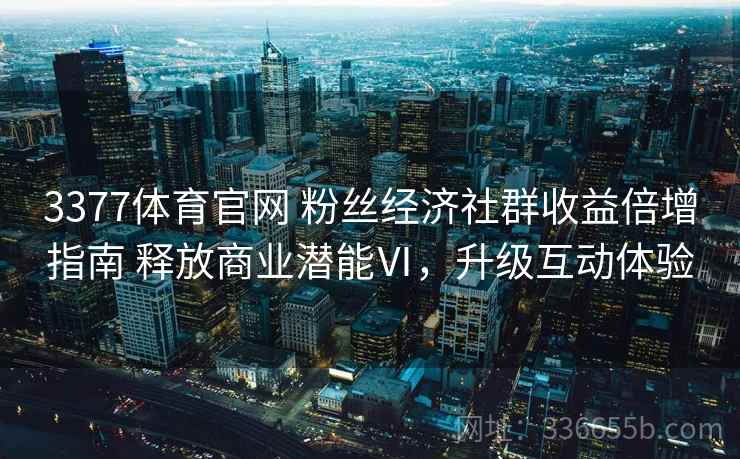 3377体育官网 粉丝经济社群收益倍增指南 释放商业潜能Ⅵ，升级互动体验