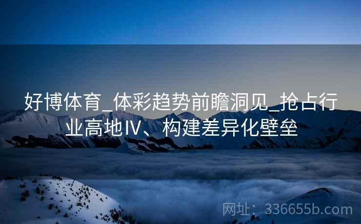 好博体育_体彩趋势前瞻洞见_抢占行业高地Ⅳ、构建差异化壁垒